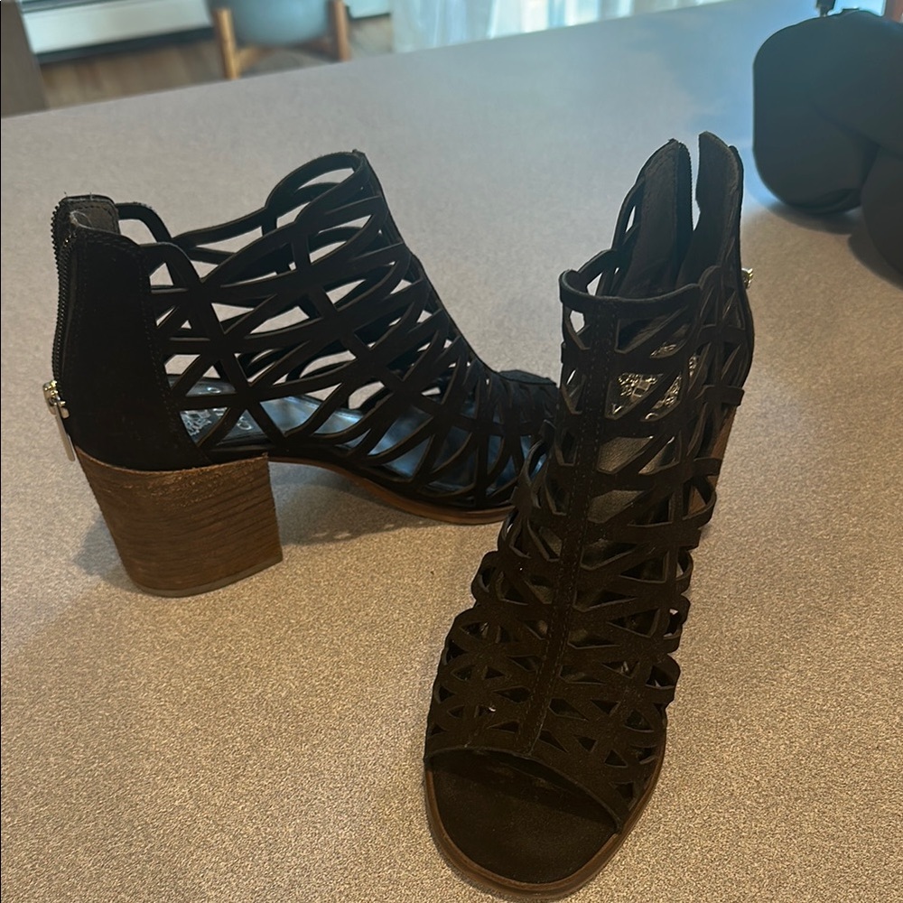 Black Strappy Heeled Sandals